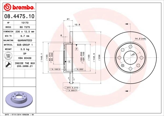BRECO féktárcsa - BS 7275 - TothCarparts