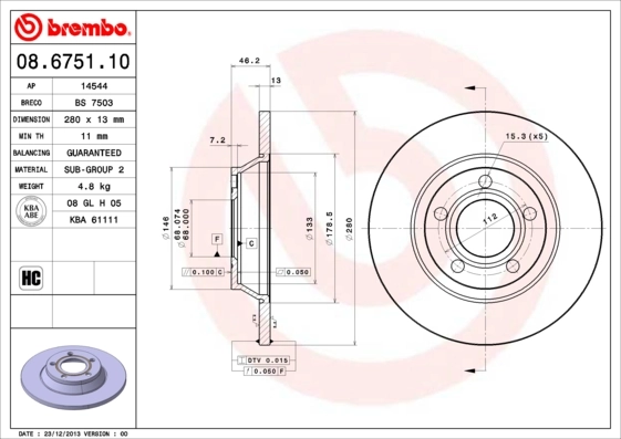 BRECO féktárcsa - BS 7503 - TothCarparts