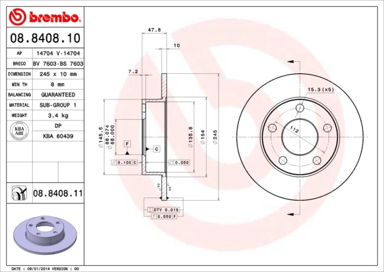 BRECO féktárcsa - BS 7603 - TothCarparts