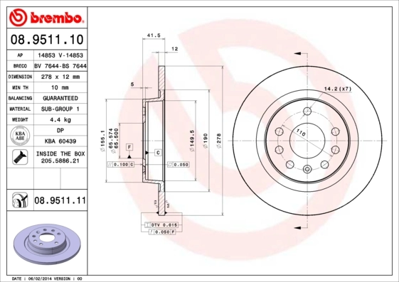 BRECO féktárcsa - BS 7644 - TothCarparts