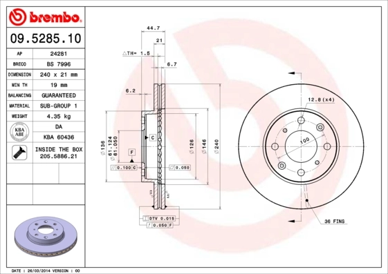 BRECO féktárcsa - BS 7996 - TothCarparts