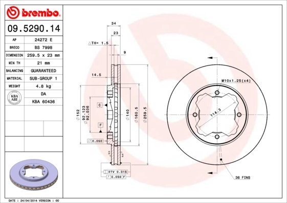 BRECO féktárcsa - BS 7998 - TothCarparts