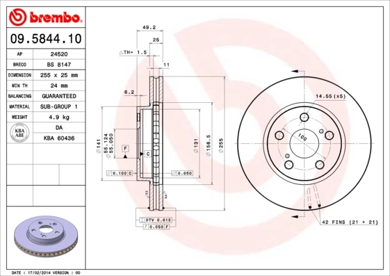 BRECO féktárcsa - BS 8147 - TothCarparts