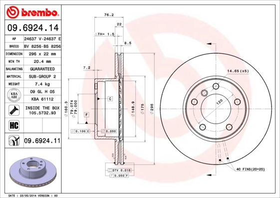 BRECO féktárcsa - BS 8256 - TothCarparts