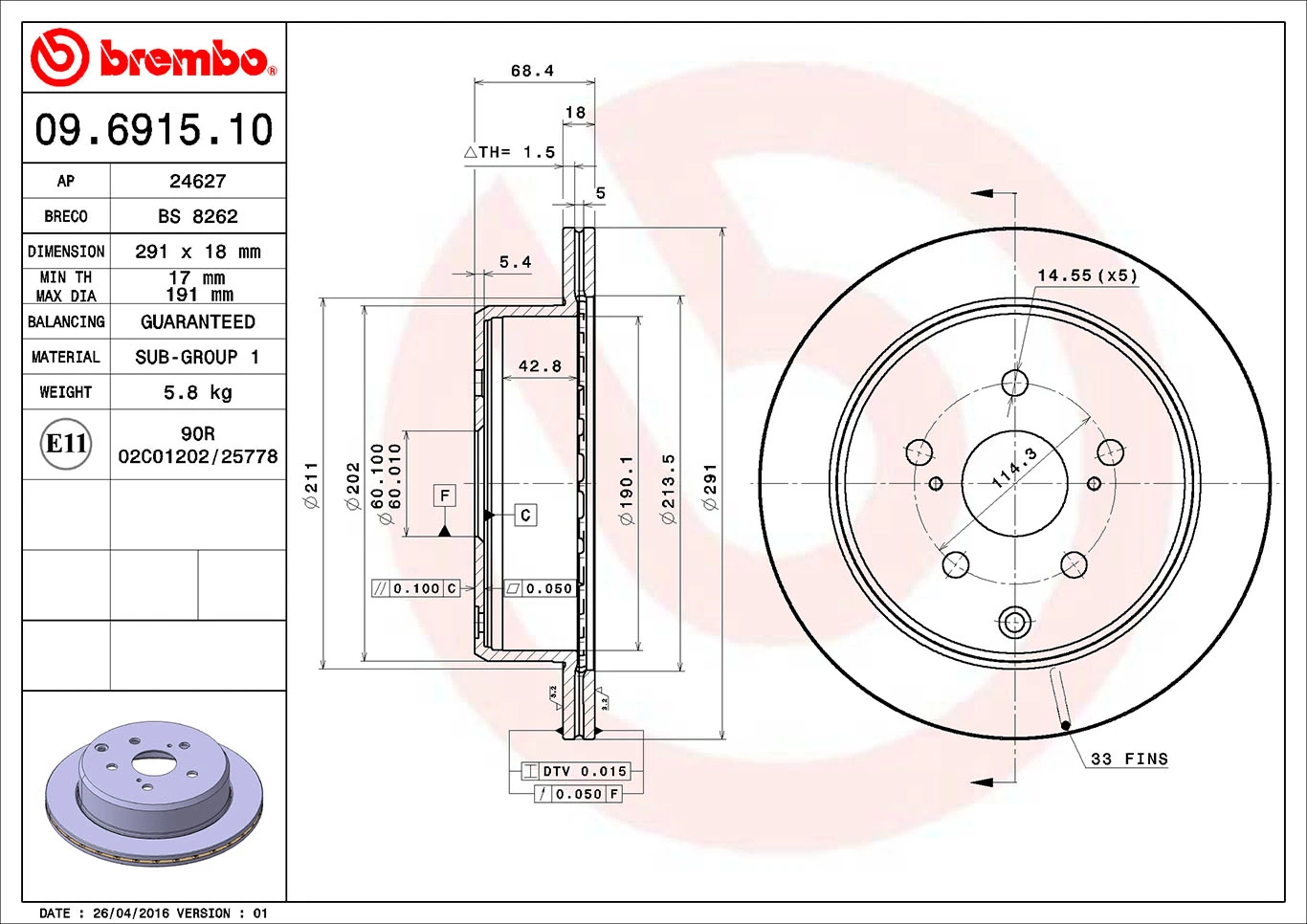 BRECO féktárcsa - BS 8262 - TothCarparts