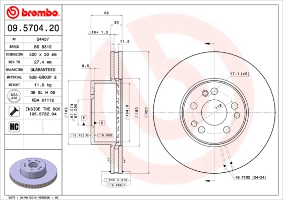 BRECO féktárcsa - BS 8312 - TothCarparts