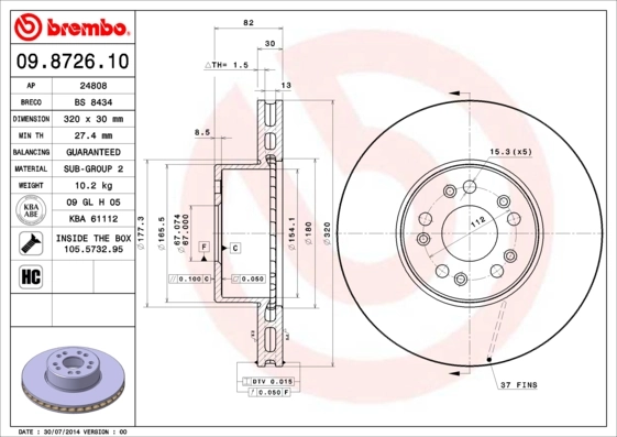 BRECO féktárcsa - BS 8434 - TothCarparts