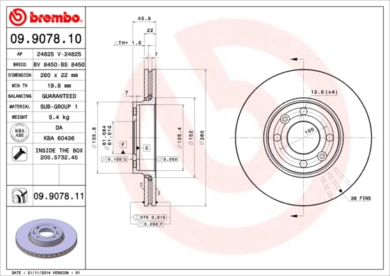 BRECO féktárcsa - BS 8450 - TothCarparts