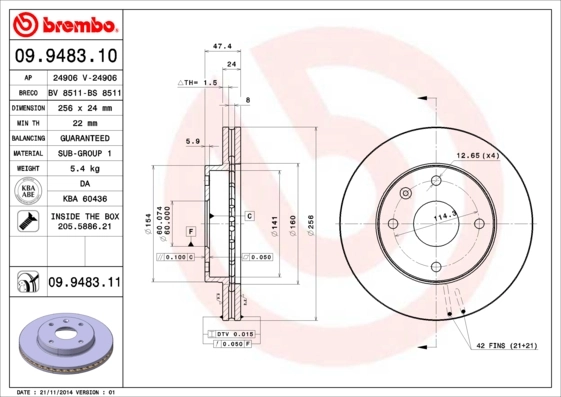 BRECO féktárcsa - BS 8511 - TothCarparts