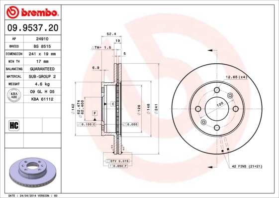 BRECO féktárcsa - BS 8515 - TothCarparts