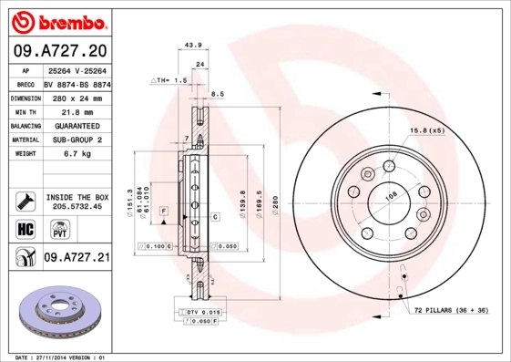 BRECO féktárcsa - BS 8874 - TothCarparts