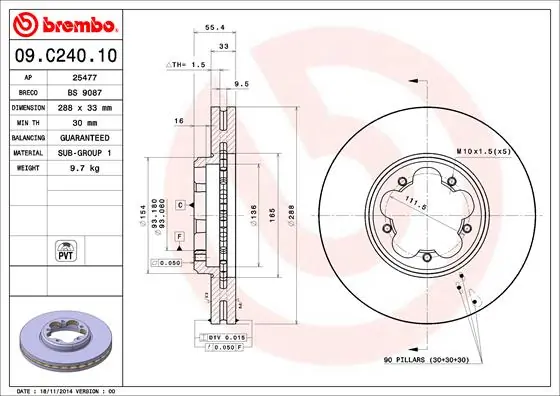 BRECO féktárcsa - BS 9087 - TothCarparts