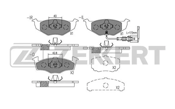 ZEKKERT fékbetétkészlet, tárcsafék - BS-1573 - TothCarparts