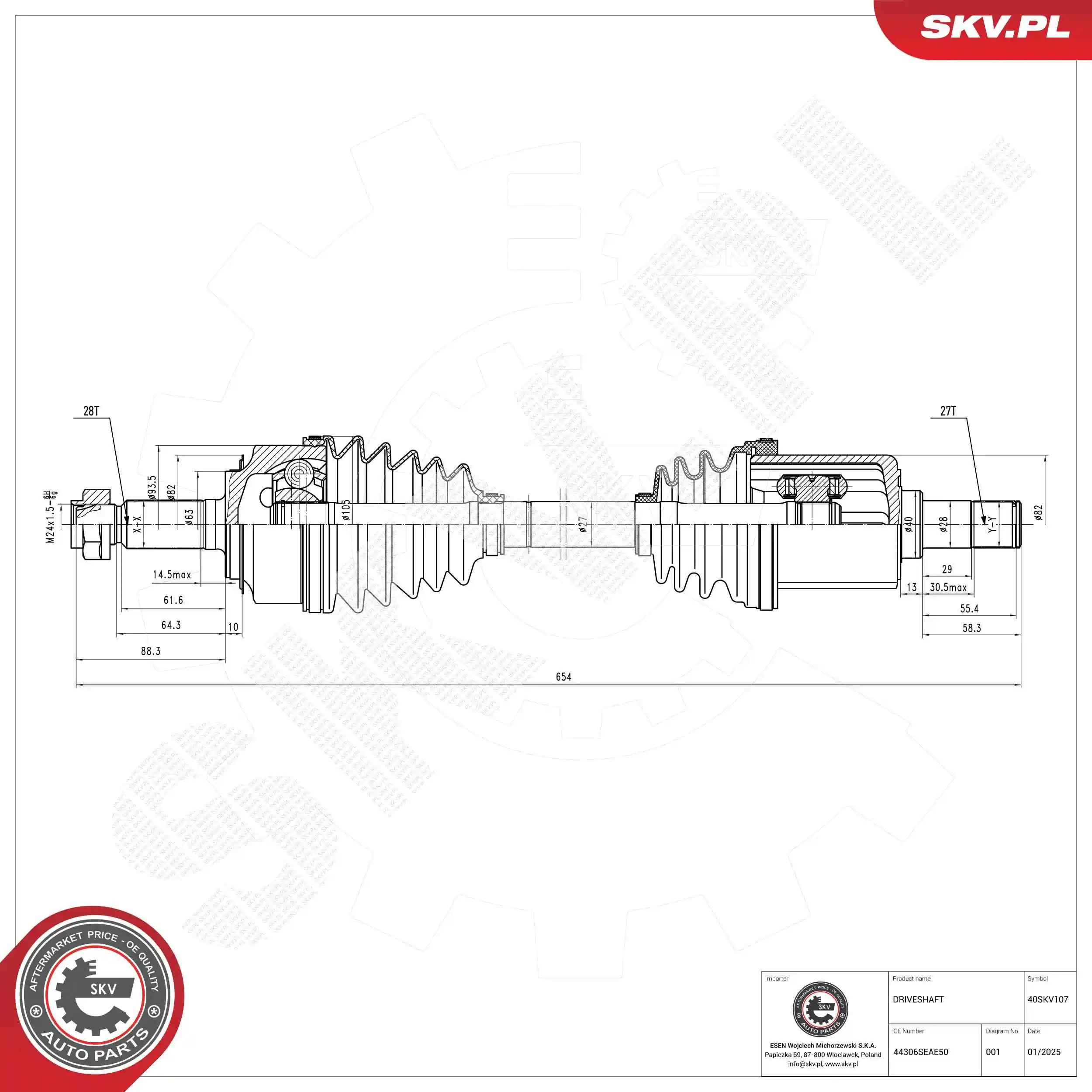 ESEN SKV hajtótengely - 40SKV107 - TothCarparts