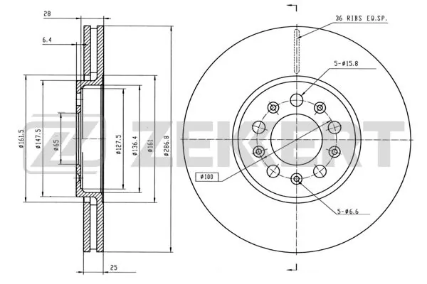 ZEKKERT féktárcsa - BS-5030B - TothCarparts