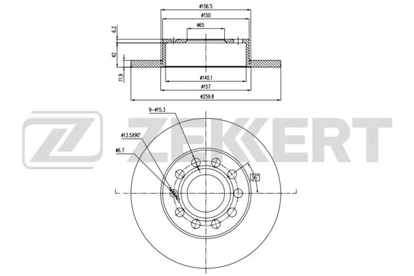 ZEKKERT féktárcsa - BS-5042B - TothCarparts
