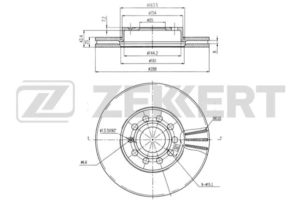 ZEKKERT féktárcsa - BS-5043B - TothCarparts