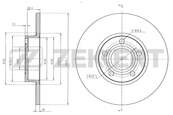 ZEKKERT féktárcsa - BS-5080B - TothCarparts