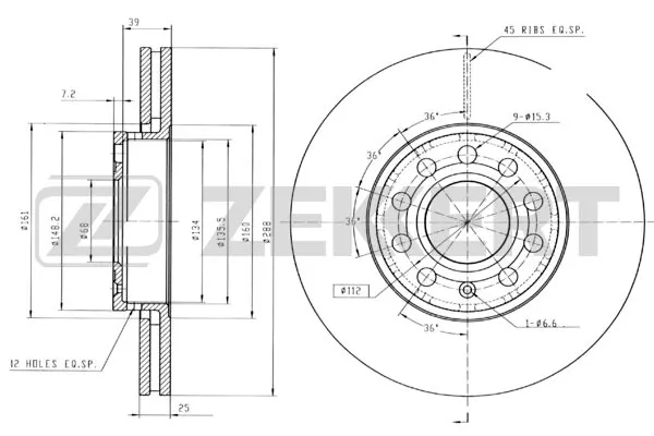 ZEKKERT féktárcsa - BS-5083B - TothCarparts