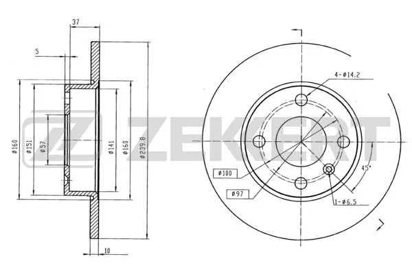 ZEKKERT féktárcsa - BS-5101B - TothCarparts