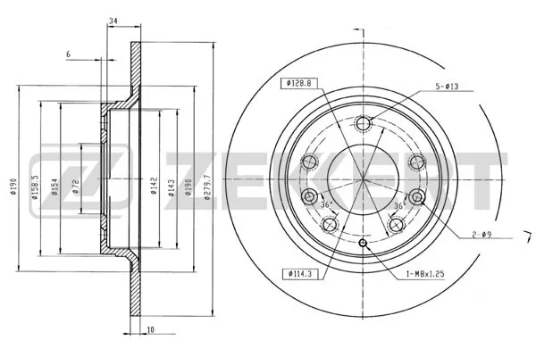 ZEKKERT féktárcsa - BS-5161B - TothCarparts
