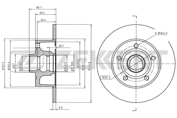 ZEKKERT féktárcsa - BS-5194BZ - TothCarparts