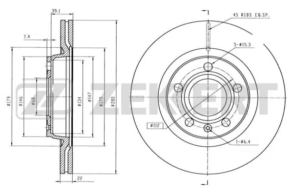 ZEKKERT féktárcsa - BS-5195B - TothCarparts