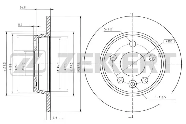 ZEKKERT féktárcsa - BS-5197B - TothCarparts