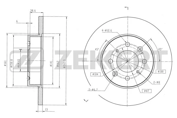 ZEKKERT féktárcsa - BS-5204 - TothCarparts