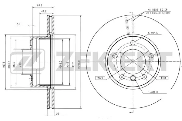ZEKKERT féktárcsa - BS-5209B - TothCarparts
