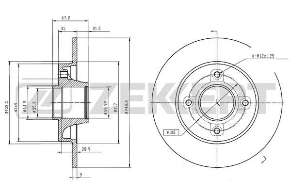ZEKKERT féktárcsa - BS-5216BZ - TothCarparts