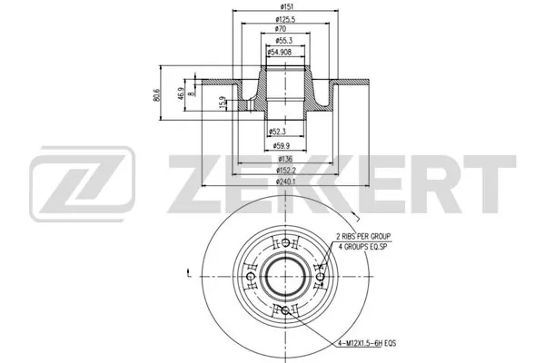 ZEKKERT féktárcsa - BS-5232BZ - TothCarparts