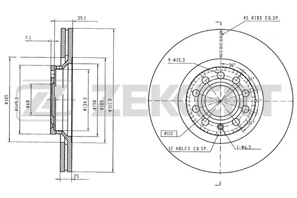 ZEKKERT féktárcsa - BS-5279B - TothCarparts