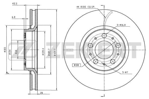 ZEKKERT féktárcsa - BS-5299B - TothCarparts