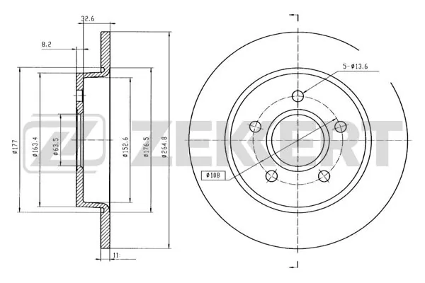 ZEKKERT féktárcsa - BS-5314B - TothCarparts