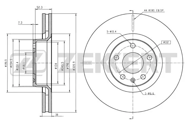 ZEKKERT féktárcsa - BS-5334B - TothCarparts