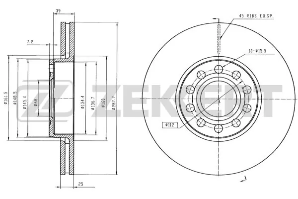ZEKKERT féktárcsa - BS-5360B - TothCarparts