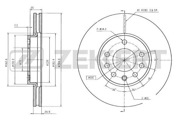 ZEKKERT féktárcsa - BS-5383B - TothCarparts
