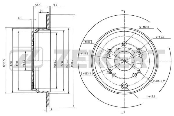 ZEKKERT féktárcsa - BS-5386B - TothCarparts