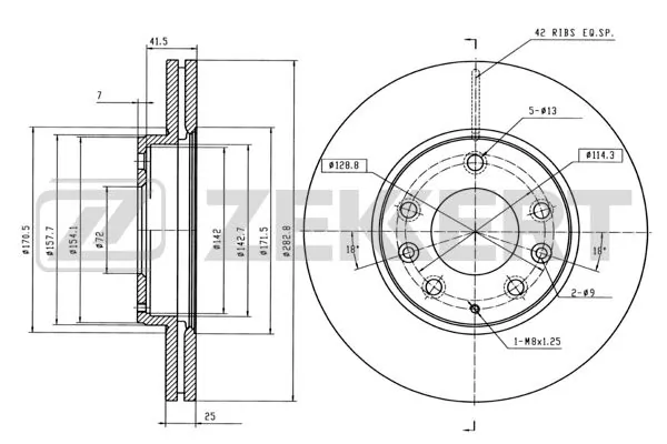 ZEKKERT féktárcsa - BS-5389B - TothCarparts