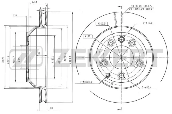 ZEKKERT féktárcsa - BS-5392B - TothCarparts