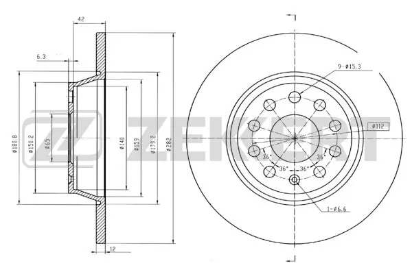 ZEKKERT féktárcsa - BS-5398B - TothCarparts