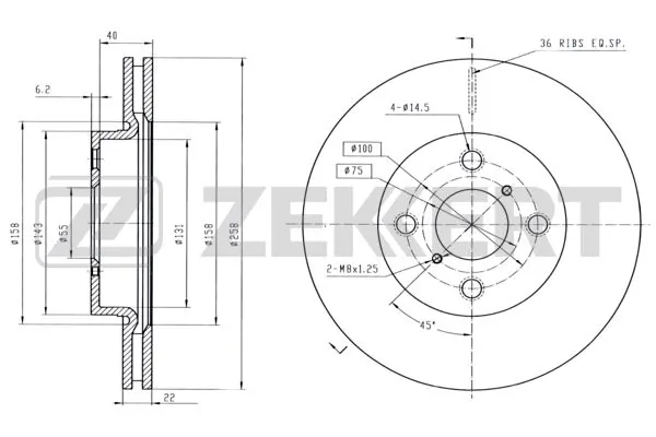 ZEKKERT féktárcsa - BS-5507B - TothCarparts