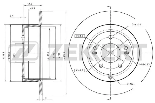 ZEKKERT féktárcsa - BS-5509B - TothCarparts