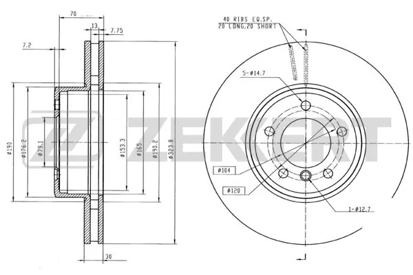 ZEKKERT féktárcsa - BS-5603B - TothCarparts