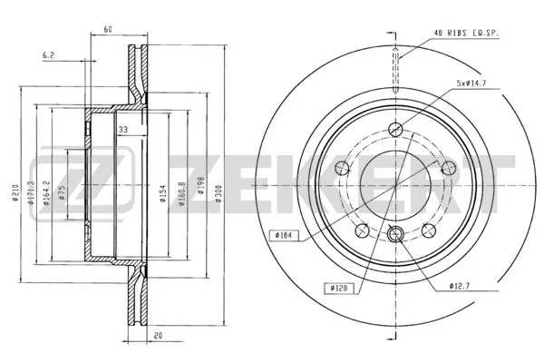 ZEKKERT féktárcsa - BS-5609B - TothCarparts
