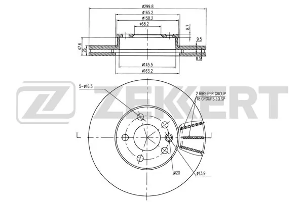 ZEKKERT féktárcsa - BS-5612B - TothCarparts