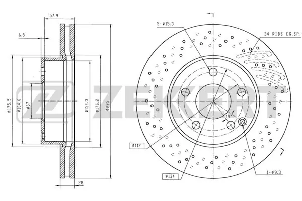 ZEKKERT féktárcsa - BS-5625B - TothCarparts