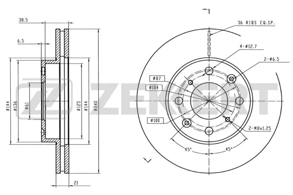 ZEKKERT féktárcsa - BS-5686 - TothCarparts
