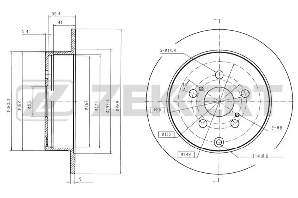 ZEKKERT féktárcsa - BS-5702B - TothCarparts